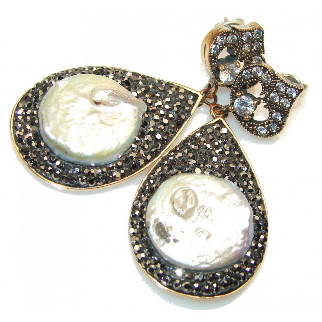 Turkish Design!! Mother of Pearl Sterling Silver earrings