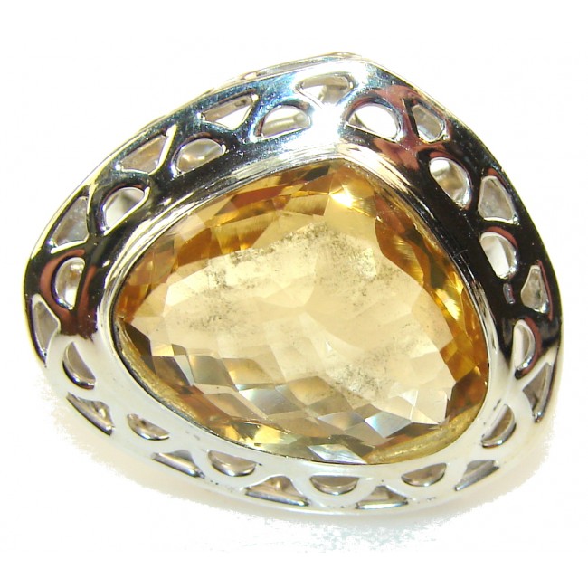 Perfect Style Of Citrine Quartz Sterling Silver ring s. 10