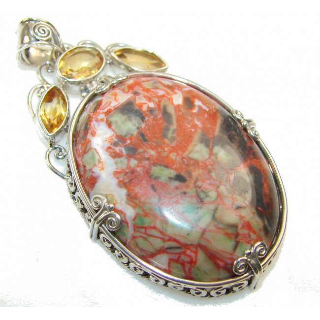 Afton Canyon Cady Mountain CA AAA Moss Agate Sterling Silver Pendant
