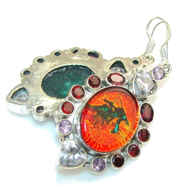 Excellent Dichroic Glass Sterling Silver earrings