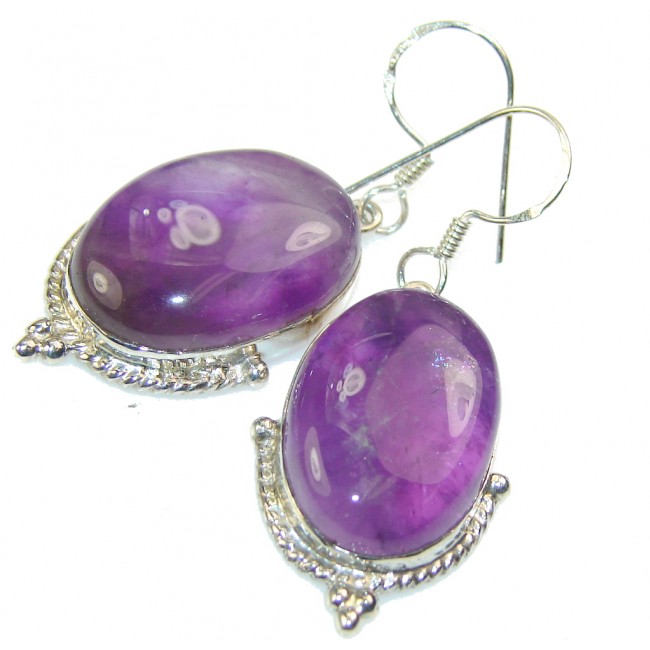 Amazing Purple Amethyst Sterling Silver earrings