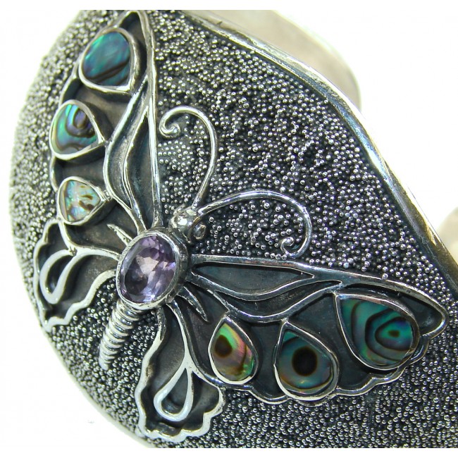 Big Dreamer Rainbow Abalone Sterling Silver Bracelet. / Cuff
