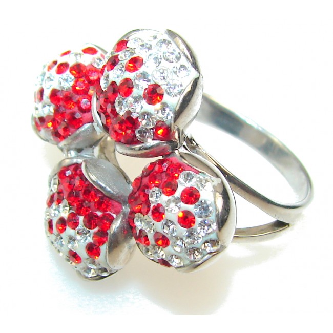 Promise Of Love!! Created Red Garnet Sterling Silver ring s. 9