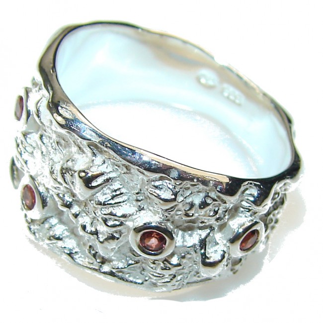 Awesome Italy Made Tourmaline Sterling Silver Ring s. 7