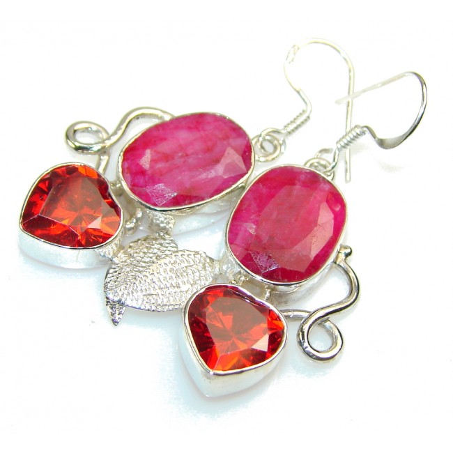 Amazing Pink Ruby Sterling Silver earrings
