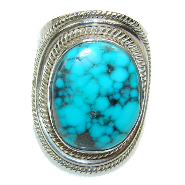 Awesome Blue Turquoise Sterling Silver Ring s. 9