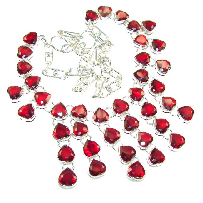 Love's Victory!!! Created Garnet Sterling Silver necklace