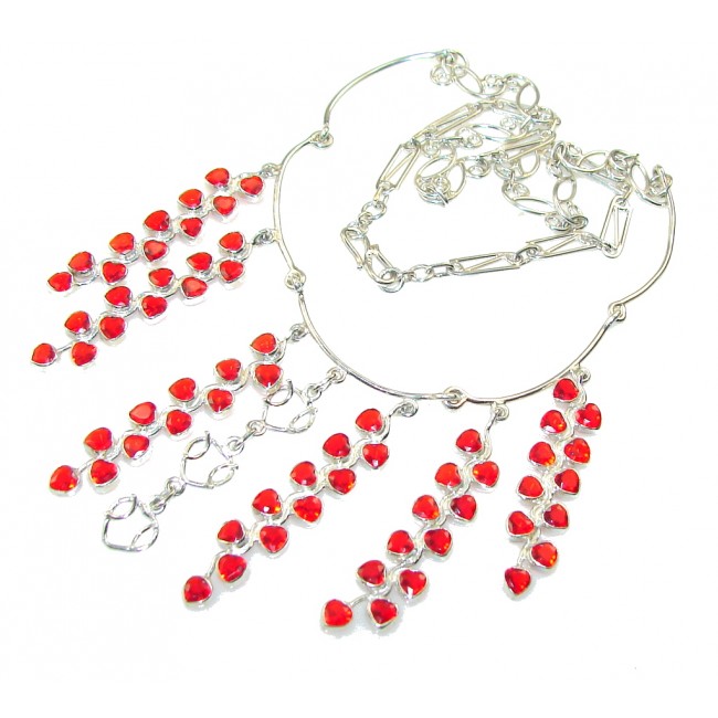 Love's Light!! Red Quartz Sterling Silver necklace