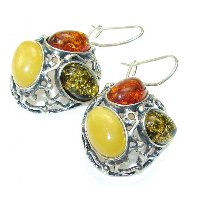 Excellent Quality Baltic Amber Sterling Silver earrings