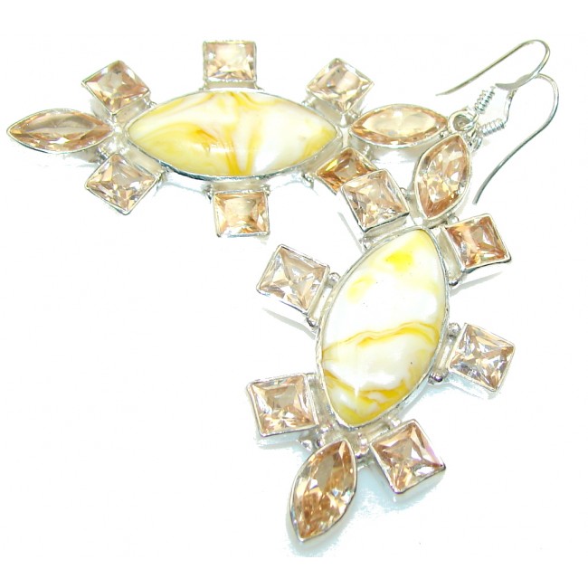 Beautiful Yellow Agate Sterling Silver earrings