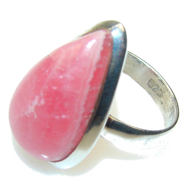 Fantasy Pink Rhodochrosite Sterling Silver ring s. 7