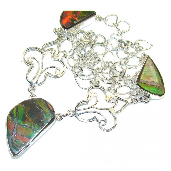 Aura Of Beauty!! Ammolite Sterling Silver necklace