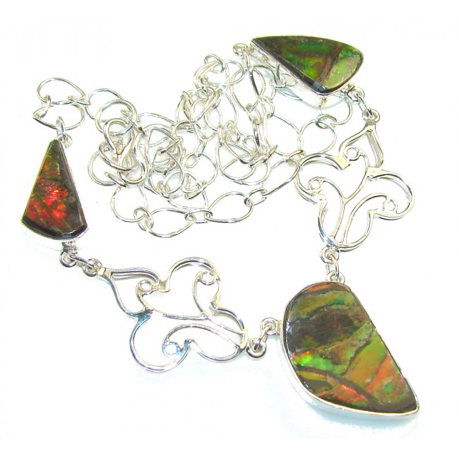 Aura Of Beauty!! Ammolite Sterling Silver necklace