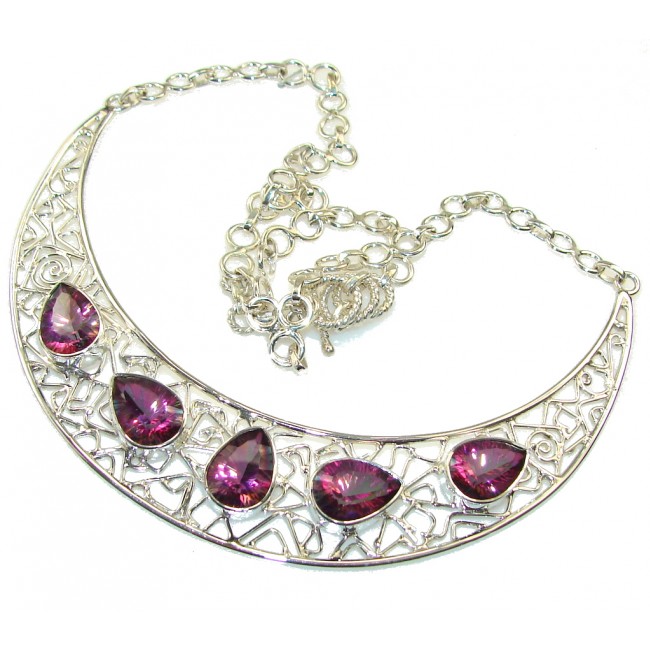 Fabulous Design Of Purple Mystic Topaz Sterling Silver necklace