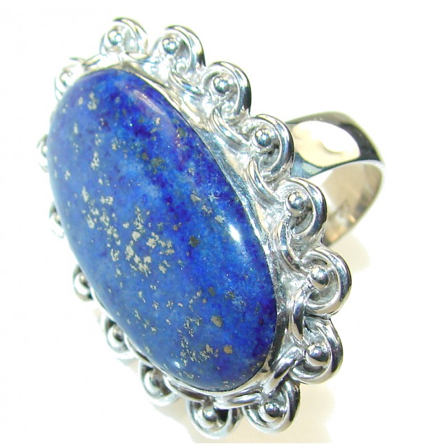 Royal Blue Lapis Lazuli Sterling Silver Ring s. 11