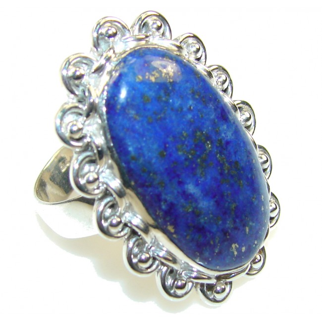 Royal Blue Lapis Lazuli Sterling Silver Ring s. 11