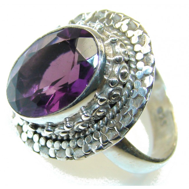 Passion Purple Alexandrite Quartz Sterling Silver Ring s. 7