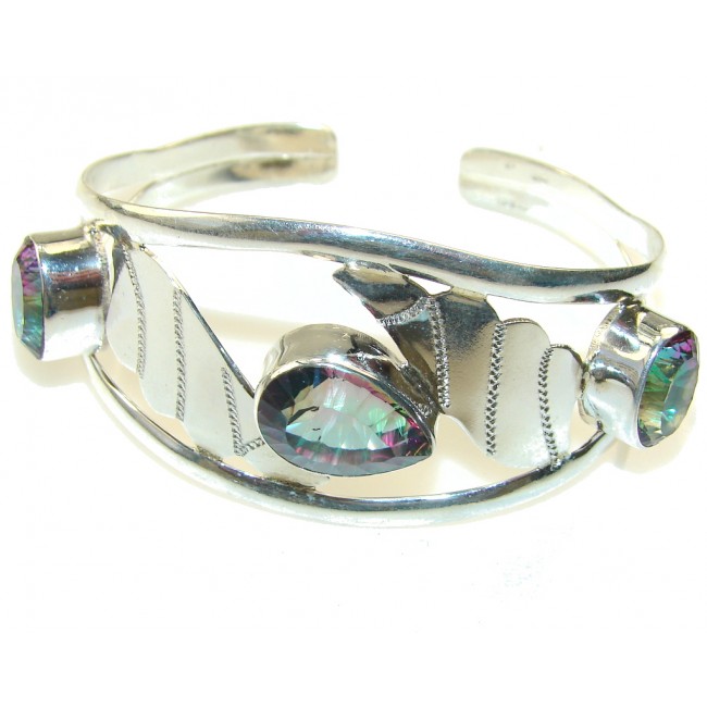 Amazing Design!! Magic Topaz Sterling Silver Bracelet / Cuff