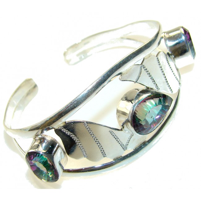 Amazing Design!! Magic Topaz Sterling Silver Bracelet / Cuff