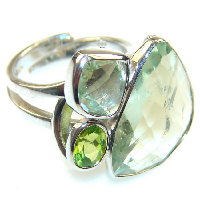 Green Ivy Green Amethyst Sterling Silver ring s. 8