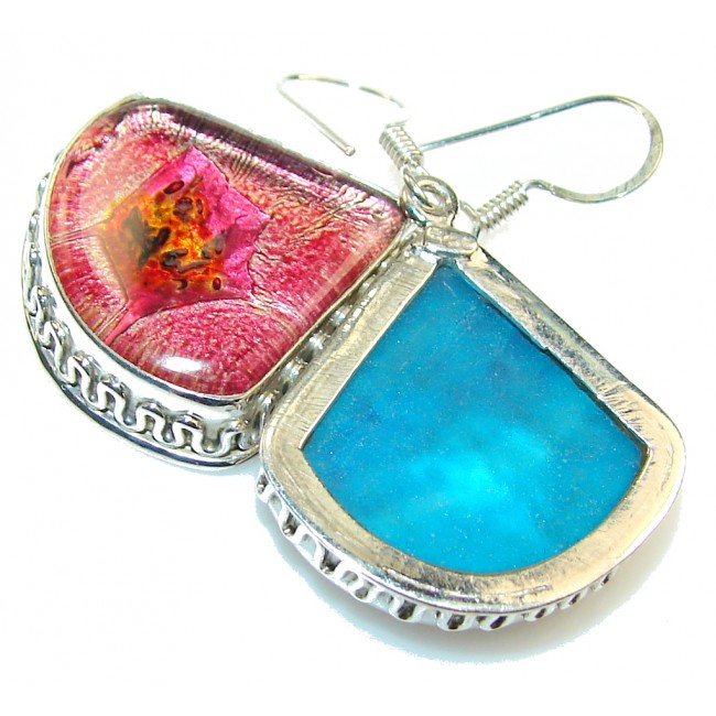 Path Of Life!! Dichroic Glass Sterling Silver earrings