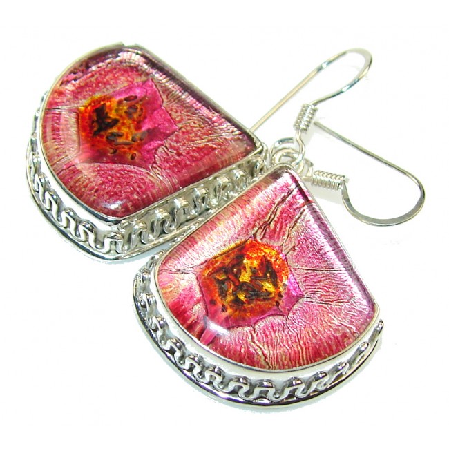 Path Of Life!! Dichroic Glass Sterling Silver earrings