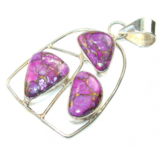 Amazing Purple Copper Turquoise Sterling Silver Pendant