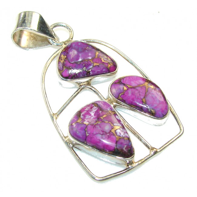 Amazing Purple Copper Turquoise Sterling Silver Pendant