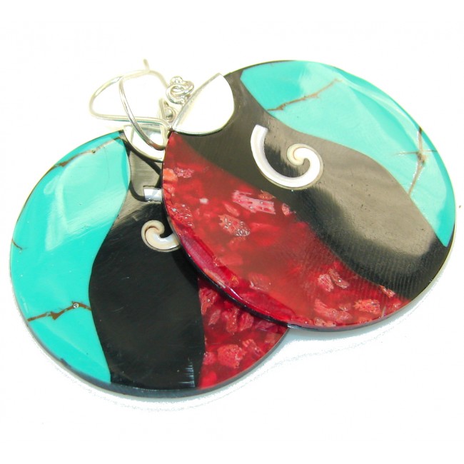 New Design Of Mozaic Shell Sterling Silver earrings