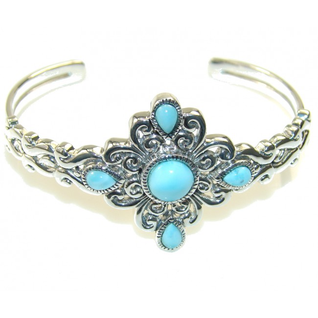 Beautiful Design!! Light Blue Larimar Sterling Silver Bracelet / Cuff
