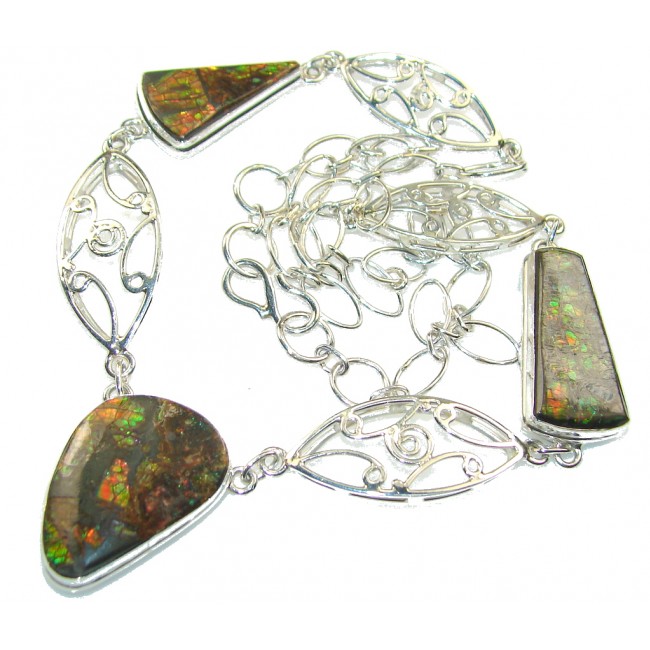 Natural Beauty!! Ammolite Sterling Silver necklace