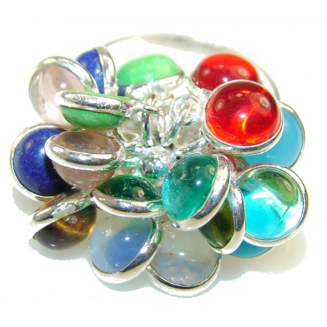 New Fabulous Multistone Sterling Silver Ring s. 6 1/4