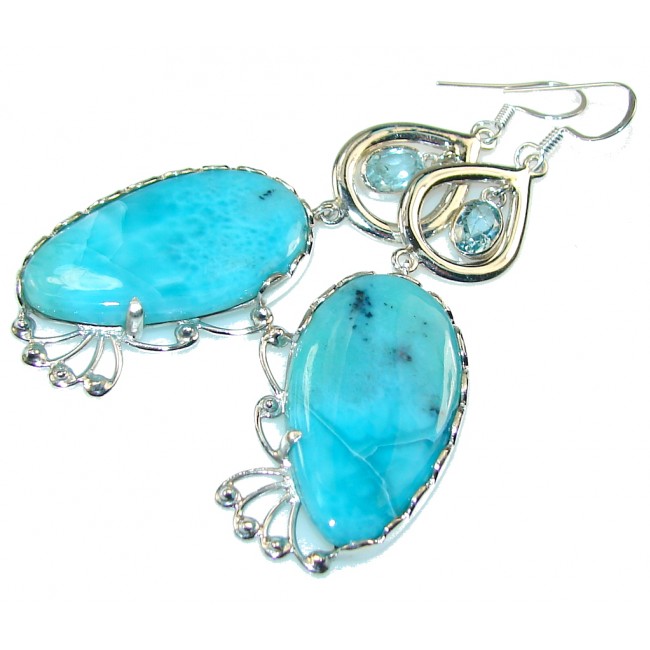 Delicate Light Blue Larimar Sterling Silver earrings