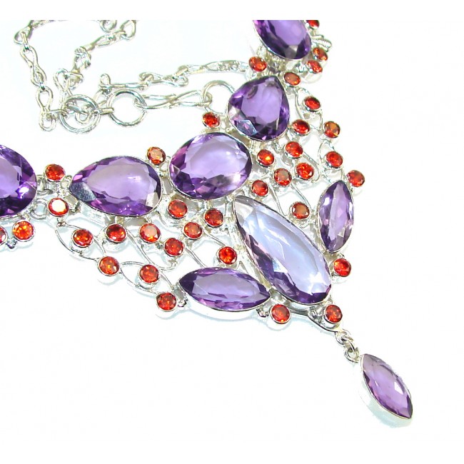 Amazing Design Of Purple Quartz Sterling Silver Necklace