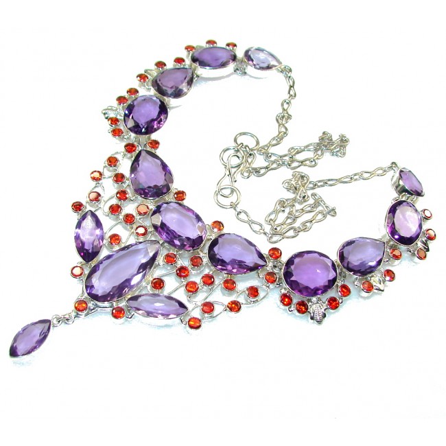 Amazing Design Of Purple Quartz Sterling Silver Necklace