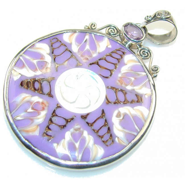 Ocean Purple Shell Sterling Silver Pendant