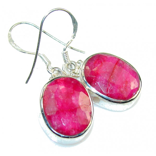 Natural Pink! Ruby Sterling Silver earrings