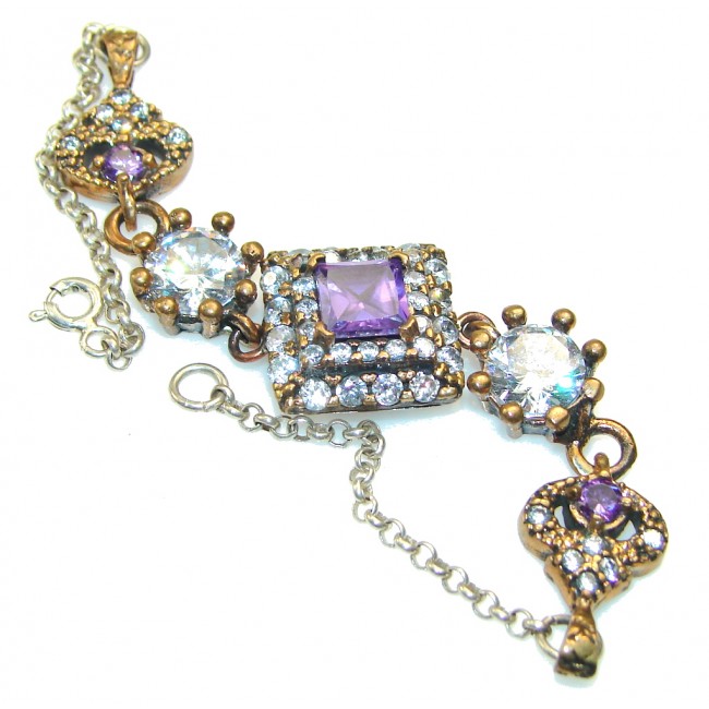 Royal Design!!! Alexandrite Quartz Sterling Silver Bracelet