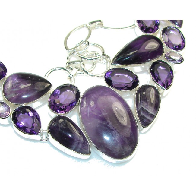 Gorgeous Design!! Natural Amethyst Sterling Silver Necklace