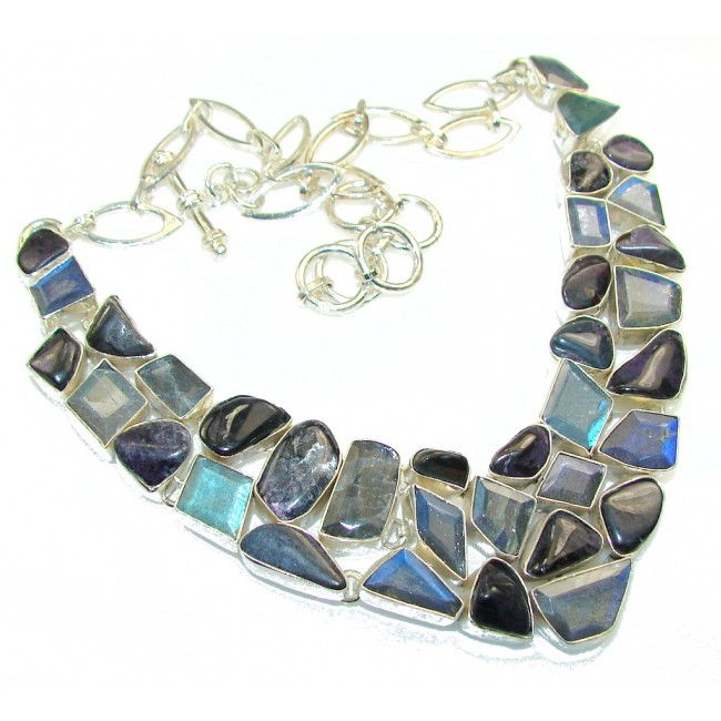 Love Declared! Fire Labradorite Sterling Silver necklace