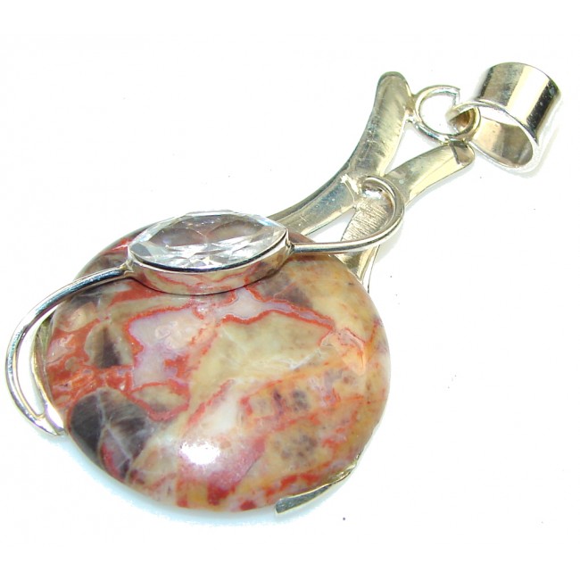 Awesome Design!! Montana Agate Sterling Silver Pendant