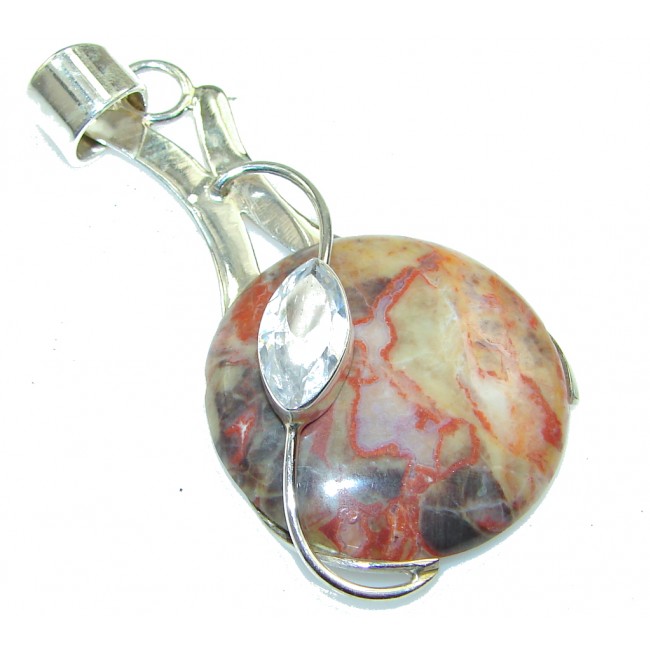 Awesome Design!! Montana Agate Sterling Silver Pendant