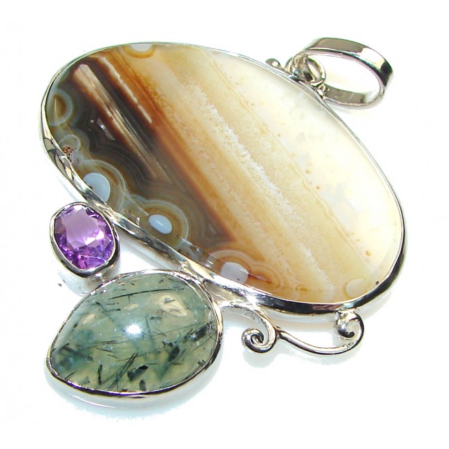 Aura Of Beauty!! Agate Sterling Silver Pendant