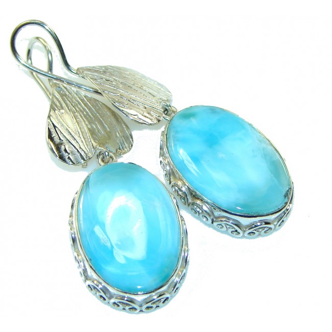 Awesome Style!! Blue Larimar Sterling Silver earrings