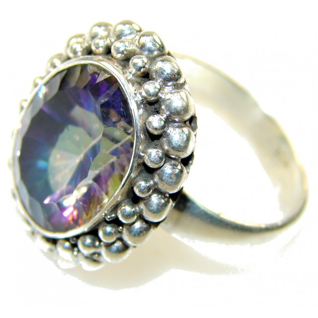 Amazing Purple Mystic Topaz Sterling Silver ring; s. 8 1/2