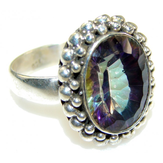 Amazing Purple Mystic Topaz Sterling Silver ring; s. 8 1/2