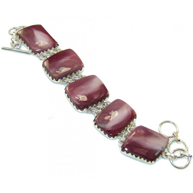 Awesome Brown Mookaite Sterling Silver Bracelet
