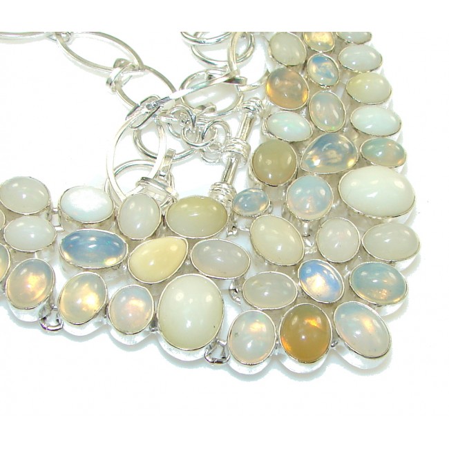 Love's Success!! Fire Opalite Sterling Silver Necklace