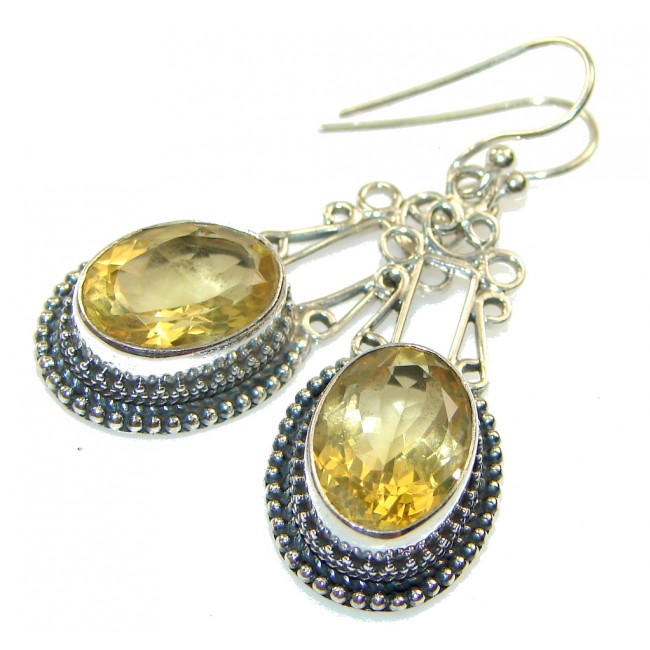 Tuscan Sun! Yellow Citrine Silver Sterling earrings