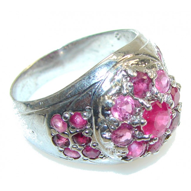 Secret Pink Tourmaline Sterling Silver Ring s. 8 1/2